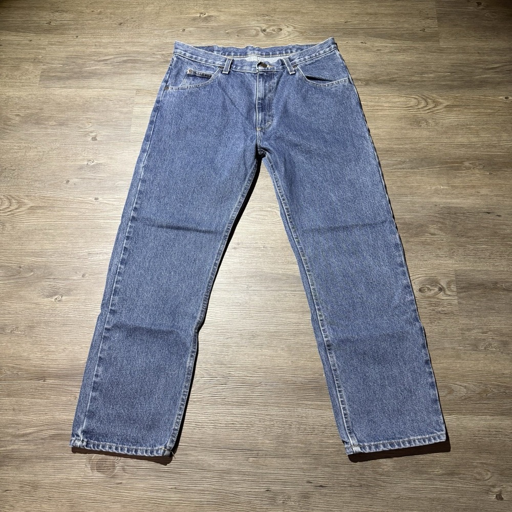 Wrangler Men's Jeans 34x29 Blue Regular Fit Straight Leg 100% Cotton Denim